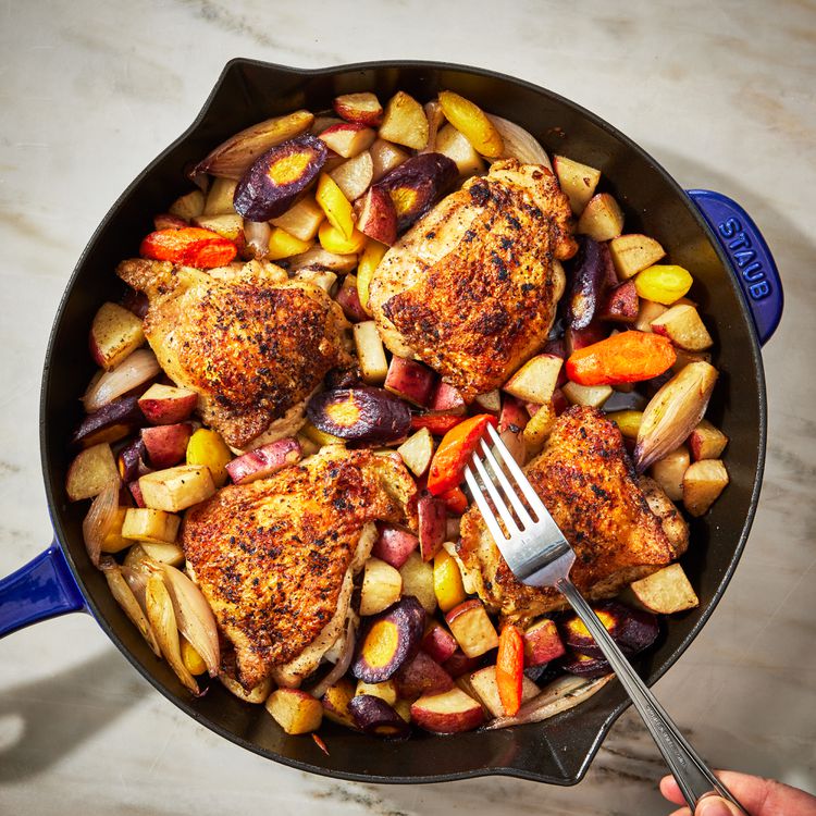 Honey-Mustard Chicken with Roasted Rainbow Veggies