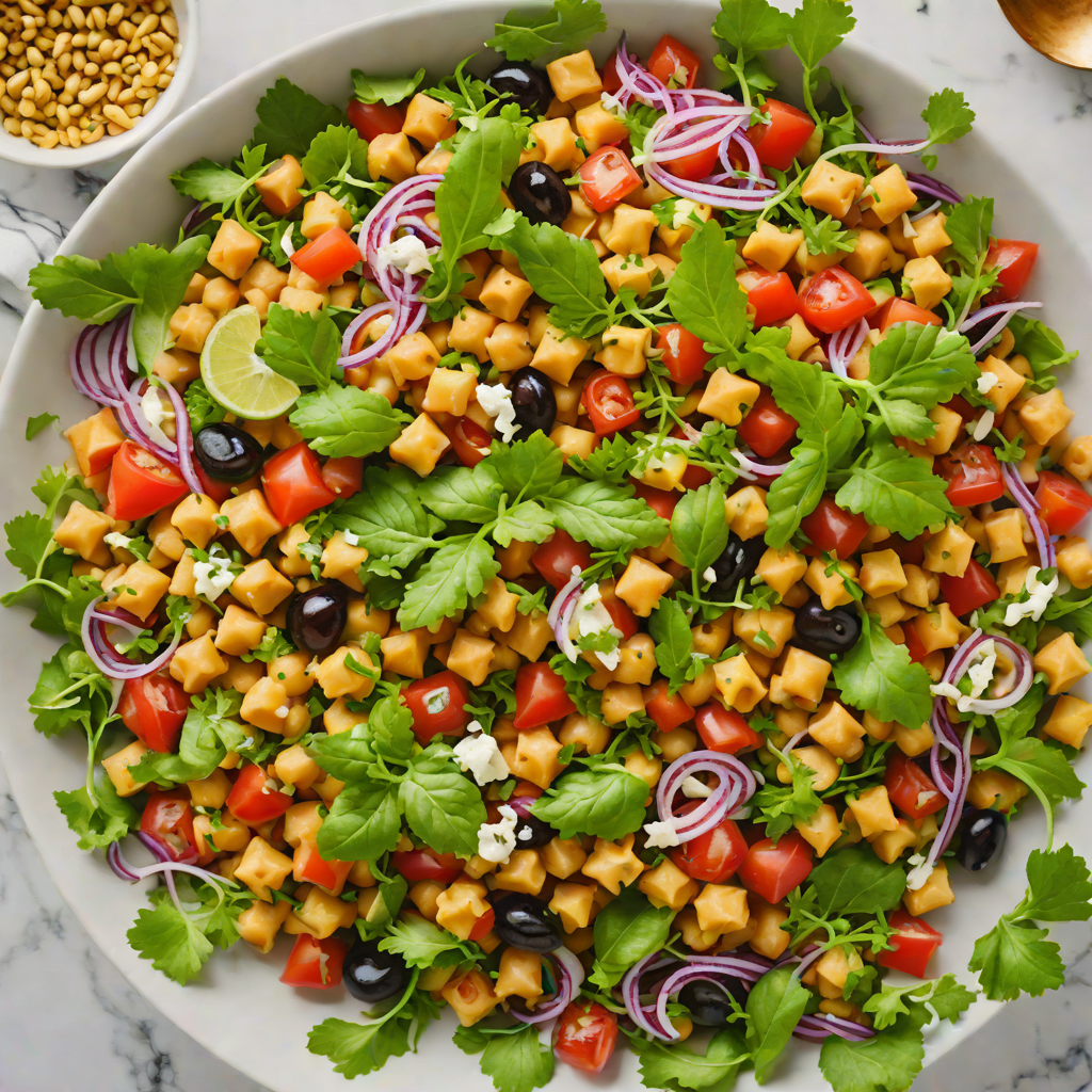 Puzzle-Inspired Layered Mediterranean Chickpea Salad