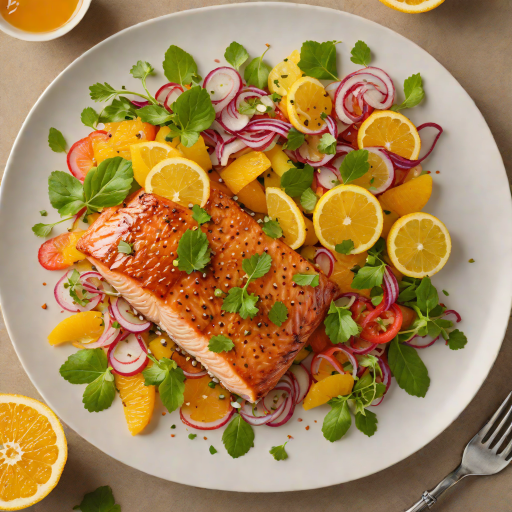 Slick Slide Honey-Glazed Salmon with Citrus Salad