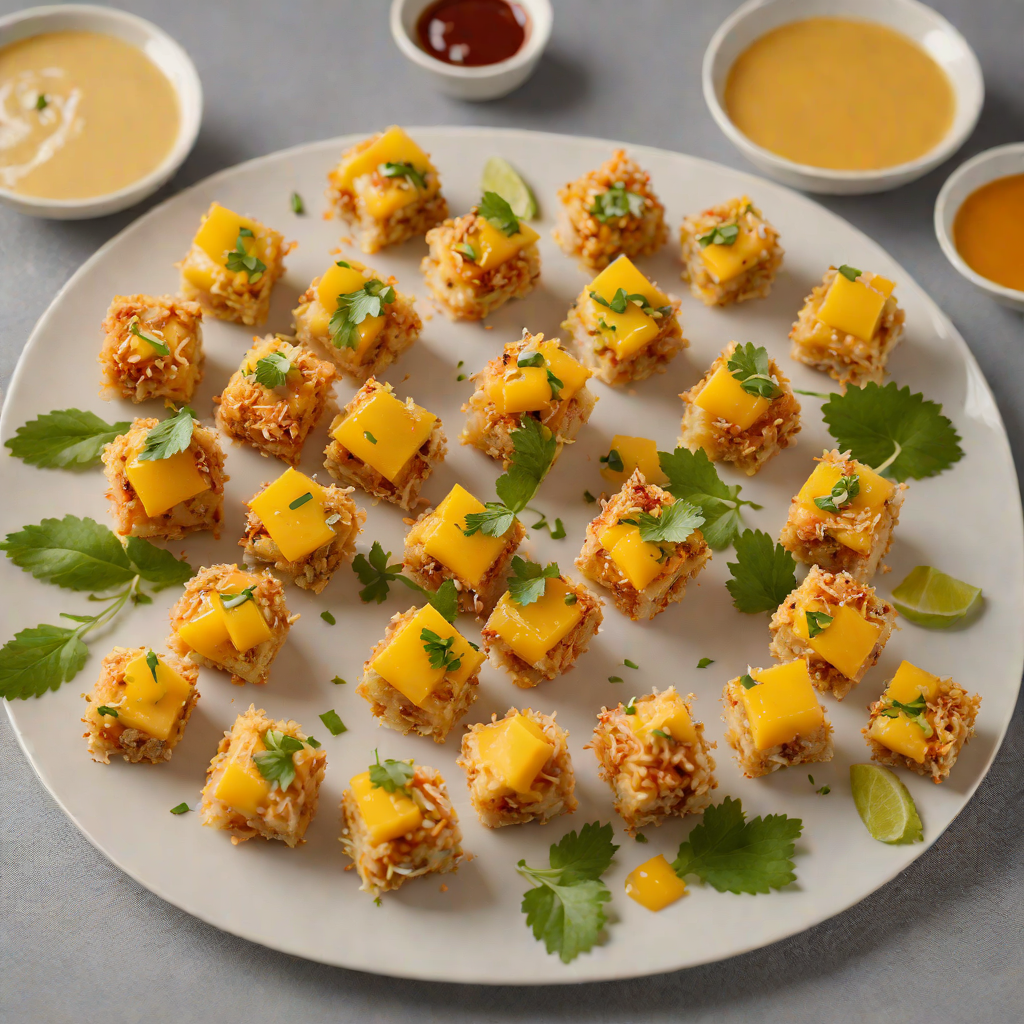 Crispy Coconut Tofu Bites with Spicy Mango Dipping Sauce