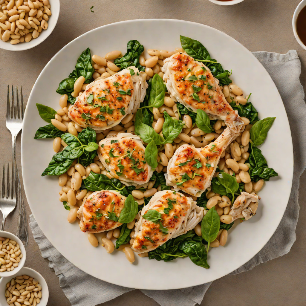 One-Pot Garlic Herb Chicken with Spinach and White Beans