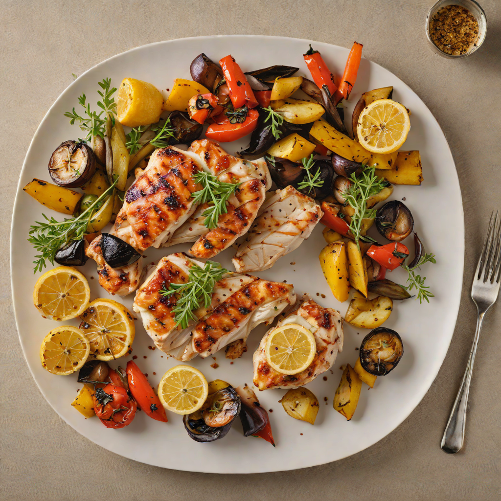 Grilled Lemon-Thyme Chicken with Roasted Regional Vegetables