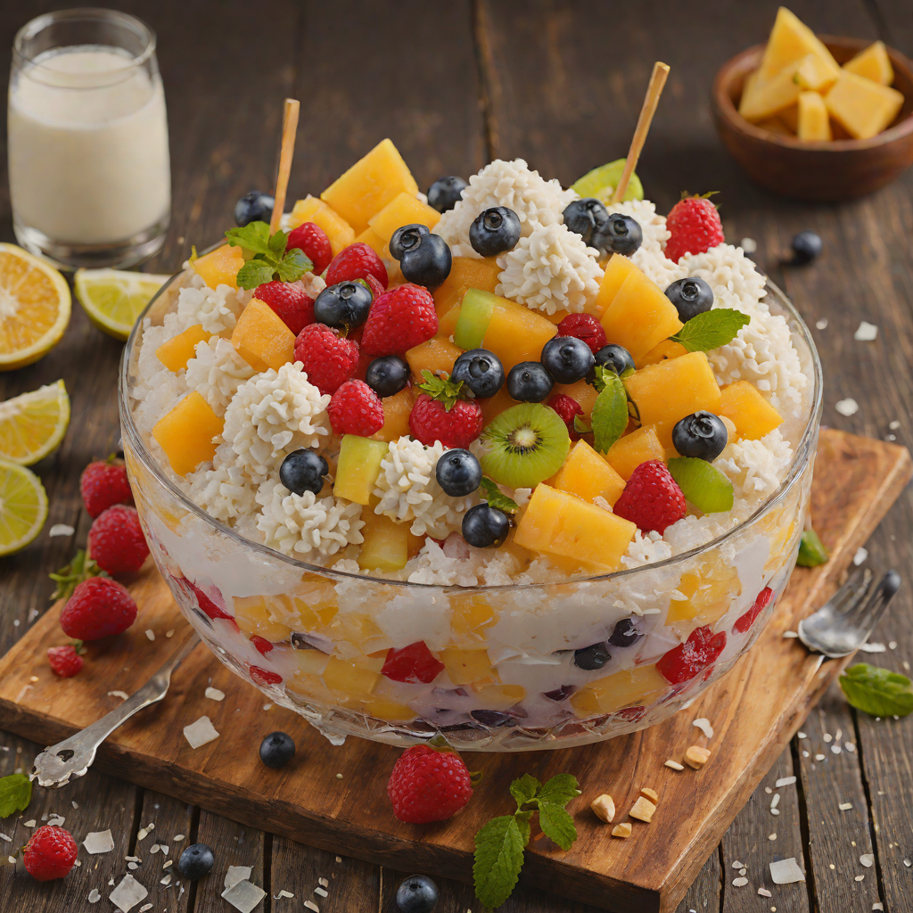 Chilled Halo-Halo with Sweetened Fruits and Shaved Ice