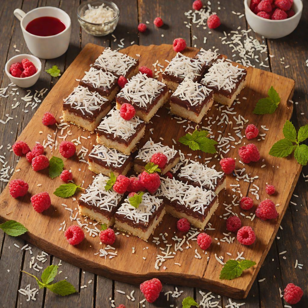 Lamington-Inspired Coconut and Raspberry Slice