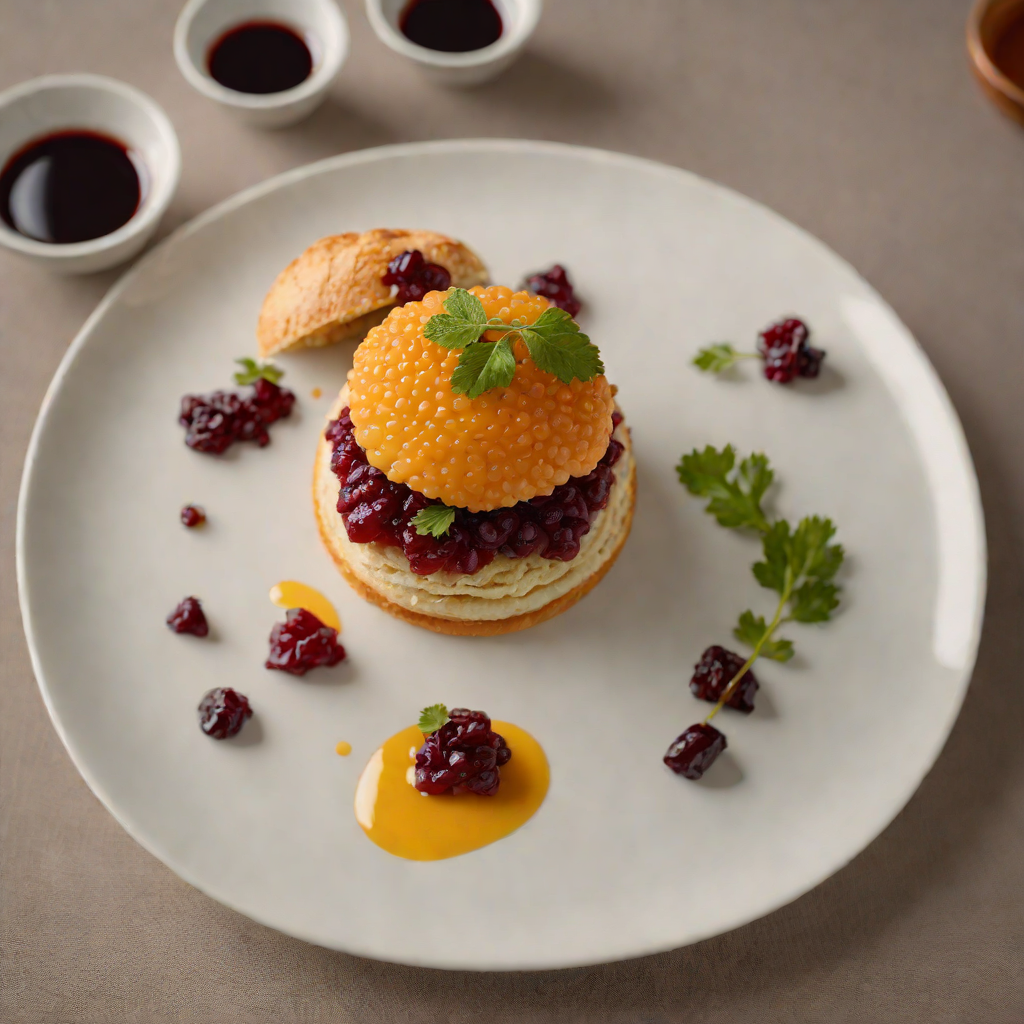 Buttermilk Salmon Roe Breakfast Bun with Beetroot Relish