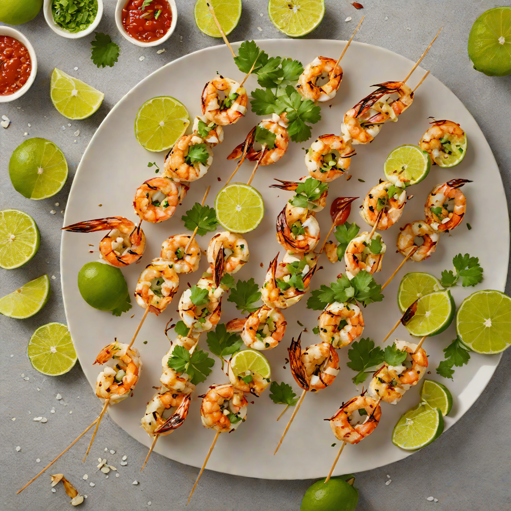 Garlic and Lime Marinated Grilled Shrimp Skewers