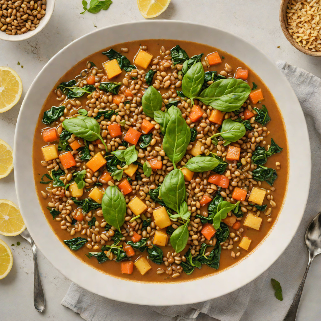 One-Pot Greek Lentil Stew with Spinach and Lemon