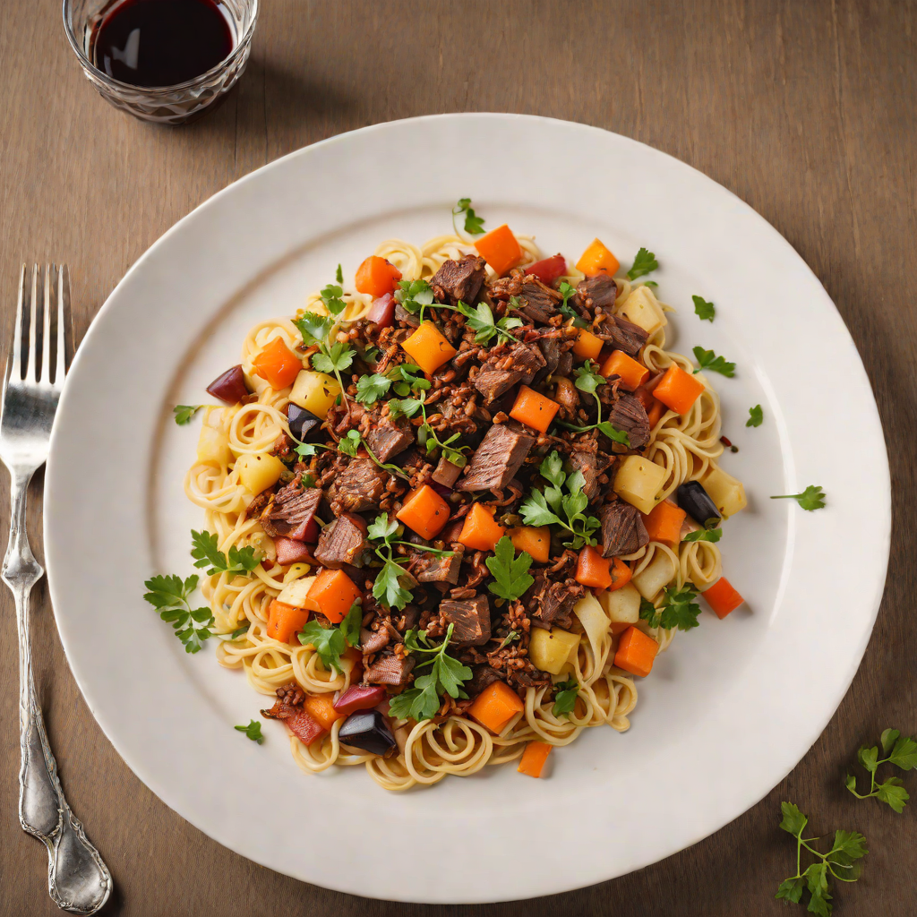 Slow-Roasted Kangaroo Ragu with Shiraz and Root Vegetables