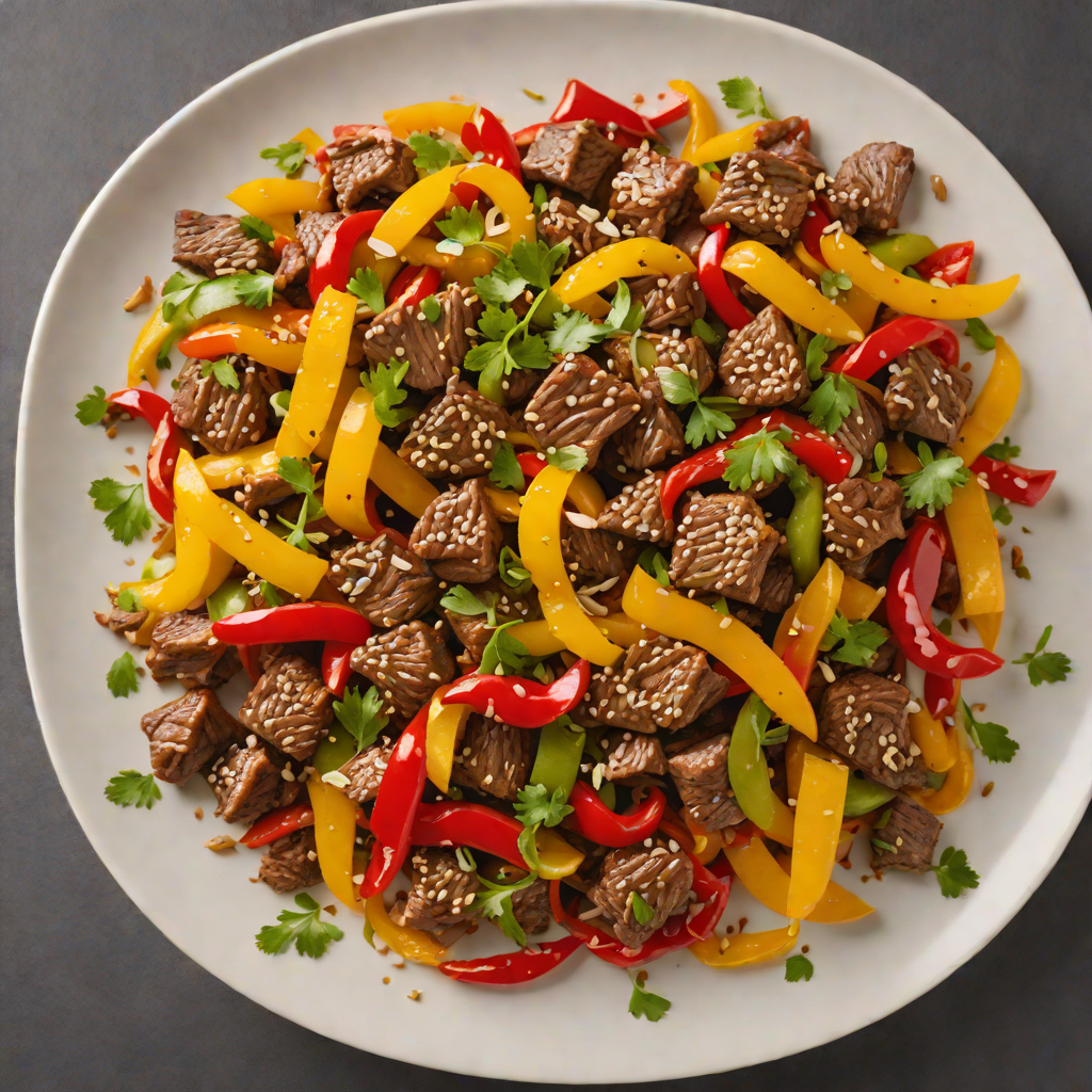 Sautéed Beef and Bell Pepper Stir with Ginger and Garlic