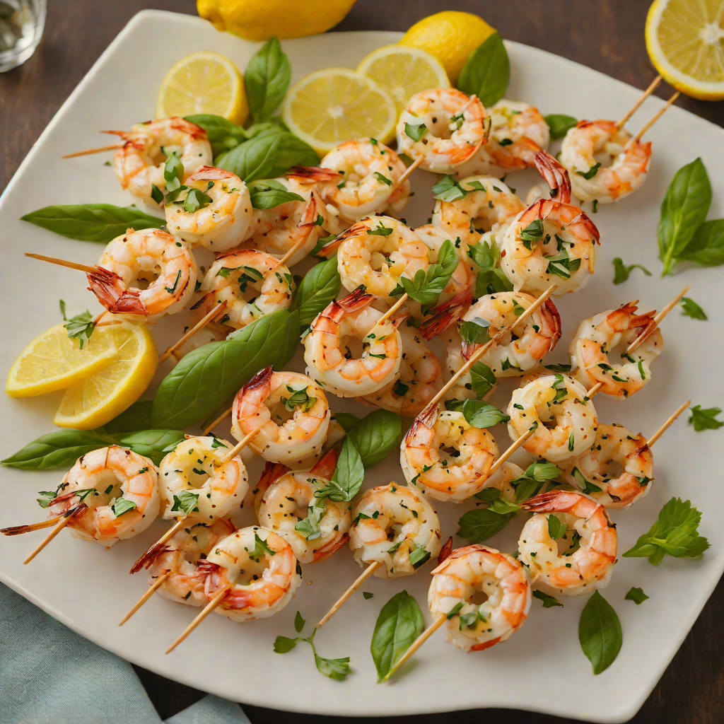 Lemon-Basil Grilled Shrimp Skewers