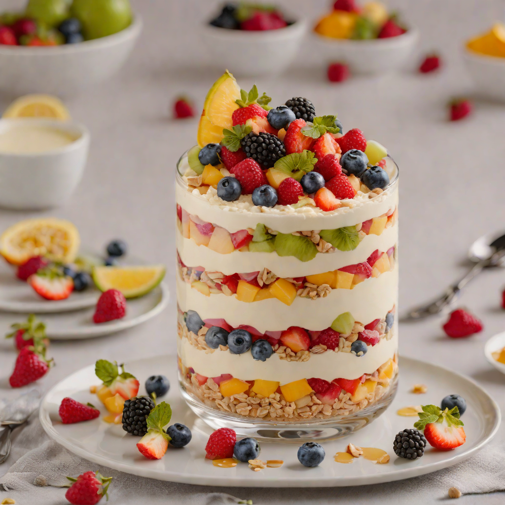 No-Bake Rainbow Fruit Parfait with Honey Yogurt