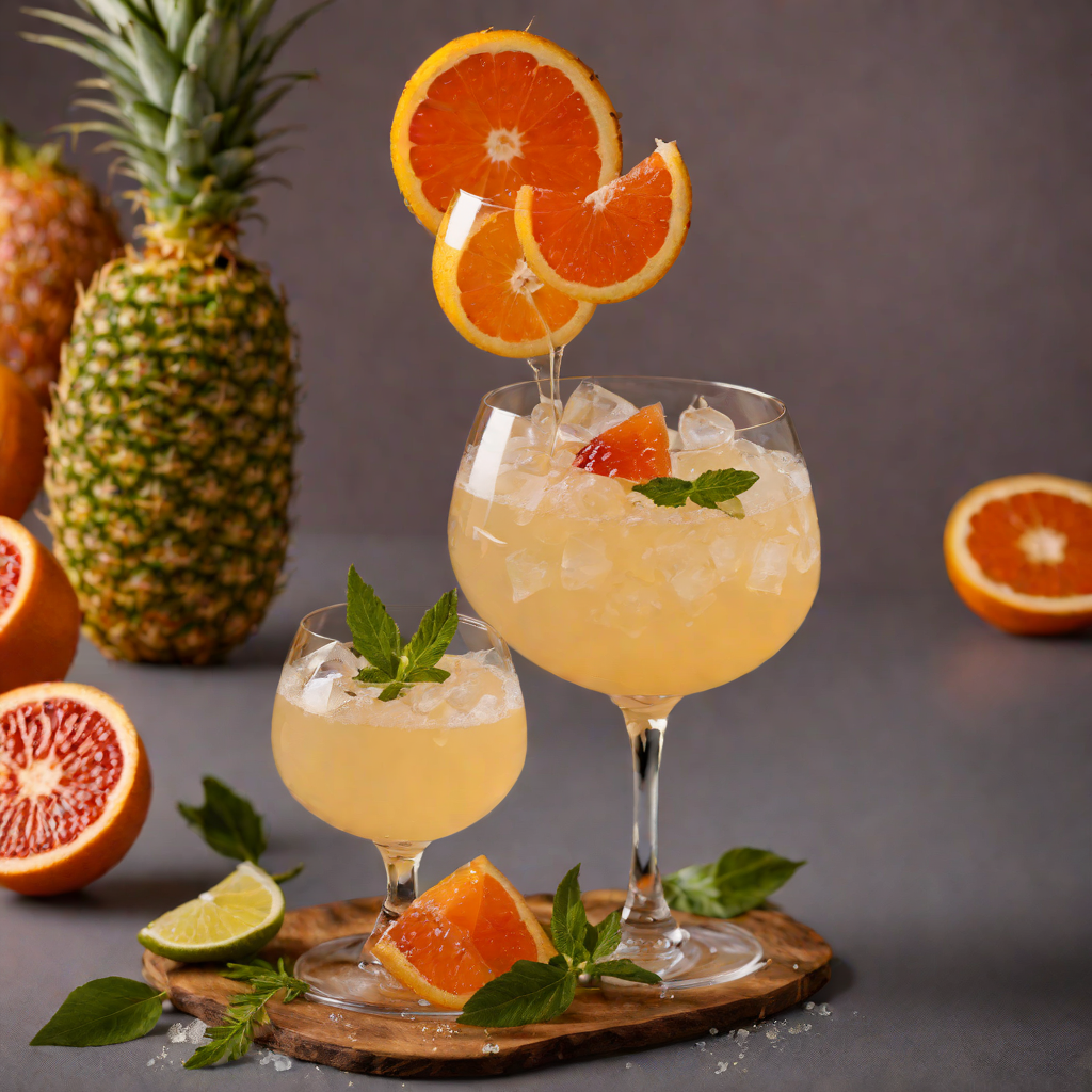 Tropical Pineapple Blood Orange Gin Fizz