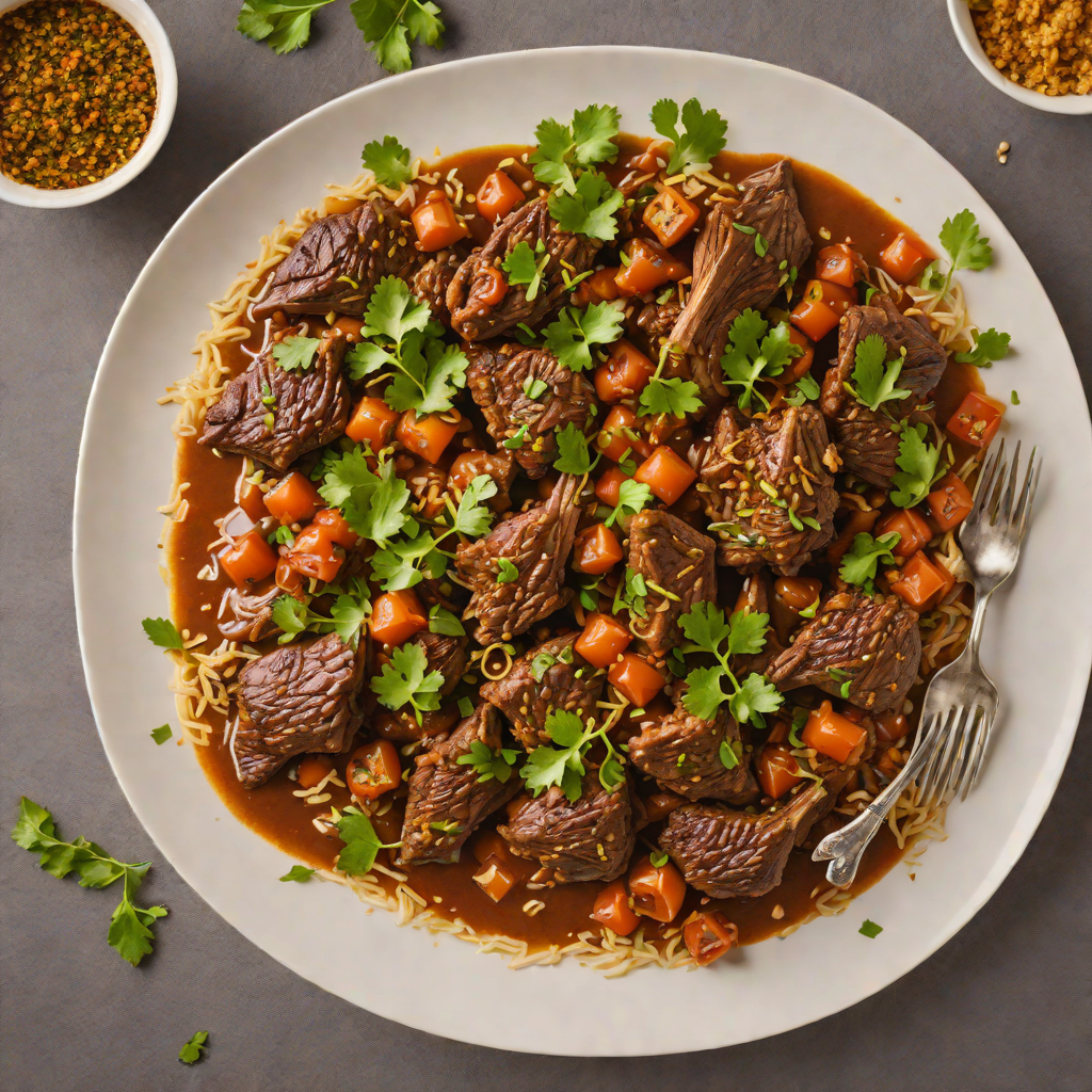 Slow-Cooked Ethiopian Lamb Tibs with Berbere and Garlic