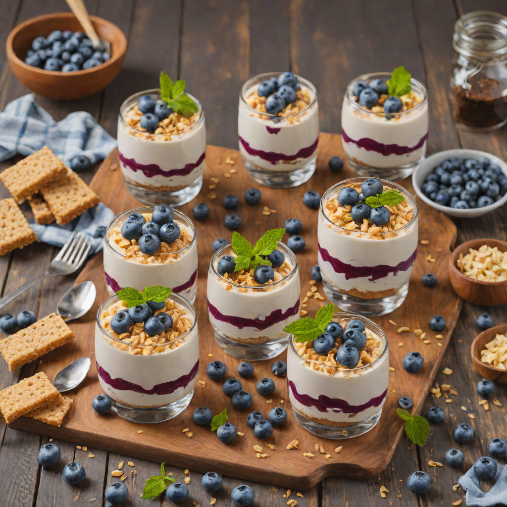 No-Bake Blueberry Cheesecake Parfaits with Graham Cracker Crust