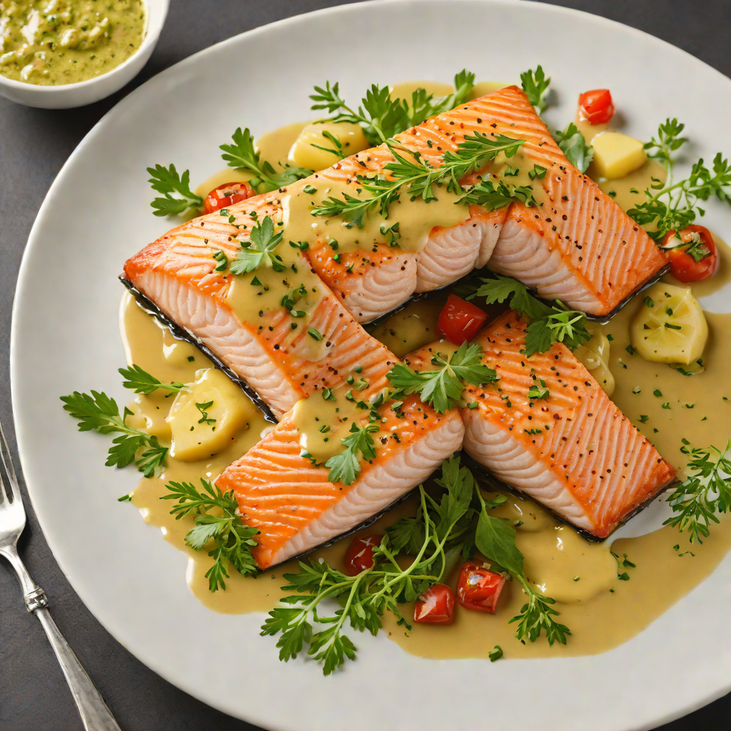 Pan-Roasted Salmon with Herb Mustard Glaze