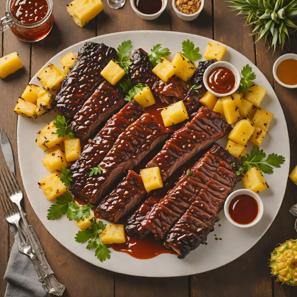 Slow-Smoked Rib Platter with Tangy Pineapple BBQ Glaze