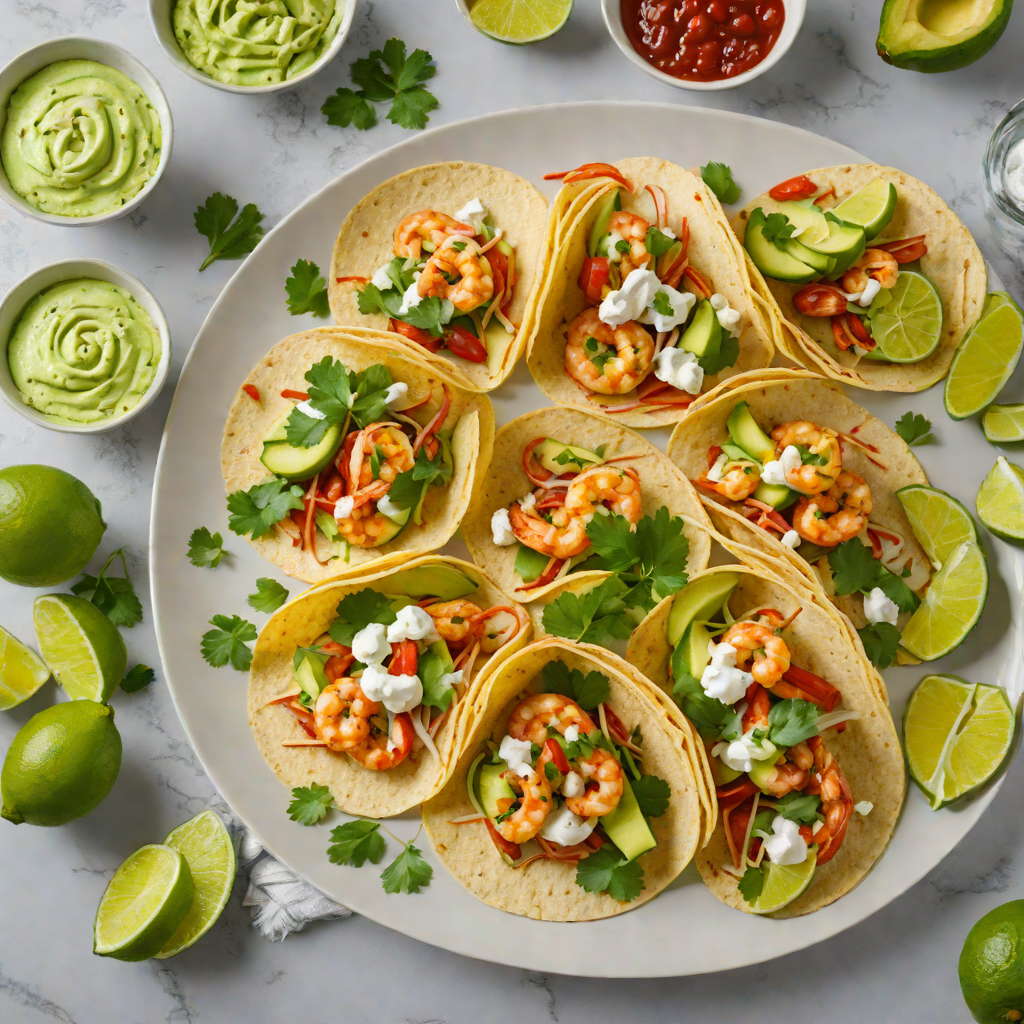 Chili-Lime Tequila Shrimp Tacos with Avocado Crema