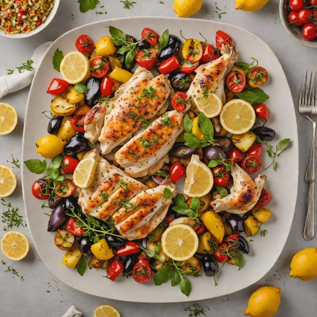 Sheet Pan Lemon-Oregano Chicken with Roasted Mediterranean Vegetables