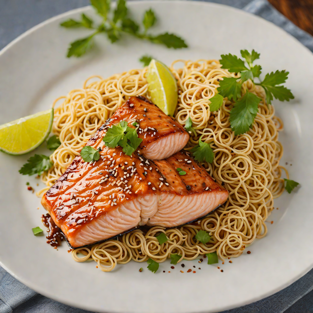 Ginger-Soy Glazed Salmon with Sesame Noodles