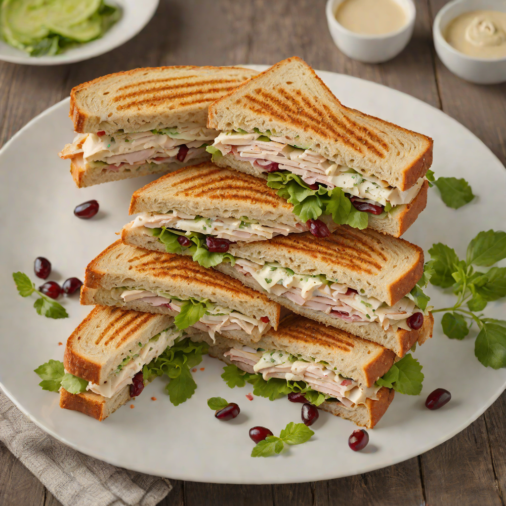 Turkey and Cranberry Whole Wheat Sandwich with Herb Mayo