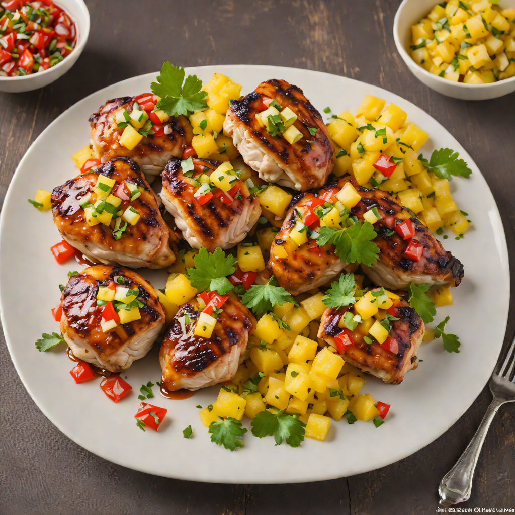 Caribbean Rum-Glazed Chicken Thighs with Pineapple Salsa
