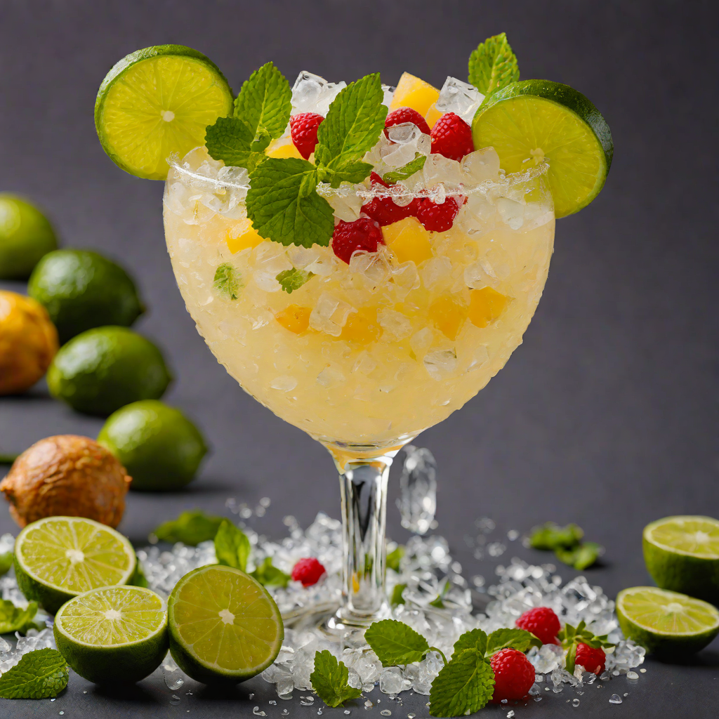Frozen Tropical Fruit Cocktail with Lime and Mint