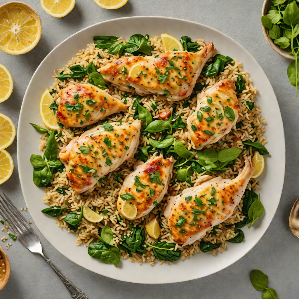 One-Pot Garlic Lemon Chicken with Spinach and Quinoa
