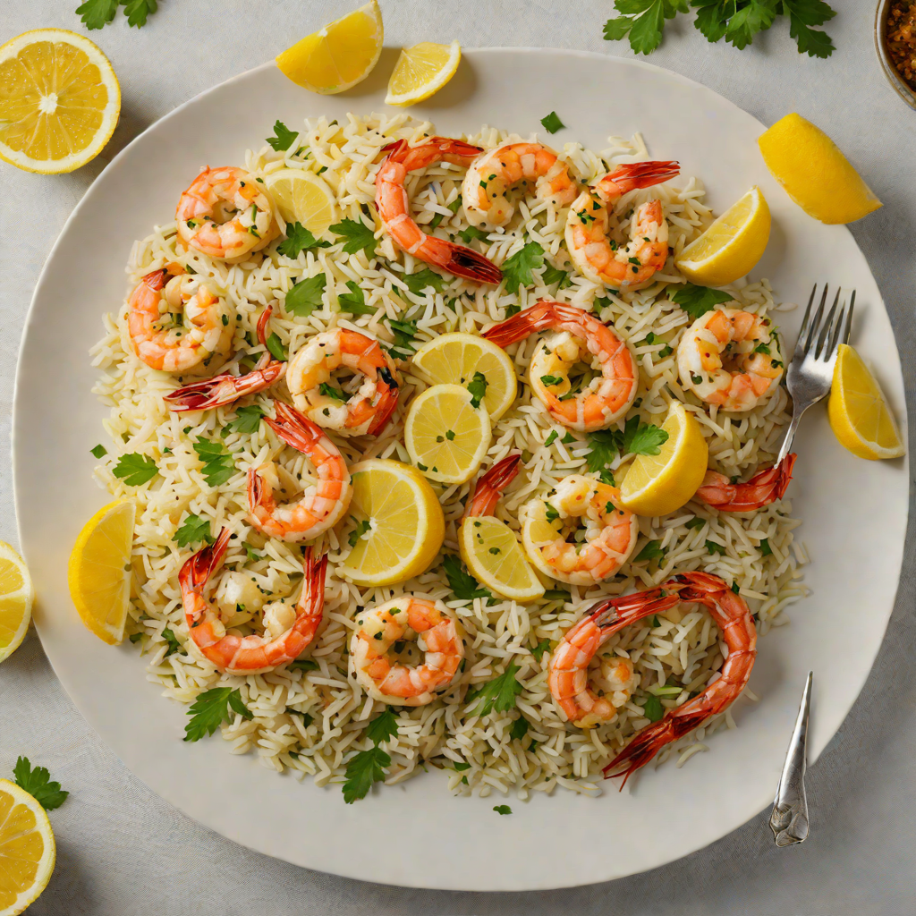 Sautéed Garlic and Herb Shrimp over Lemon Rice