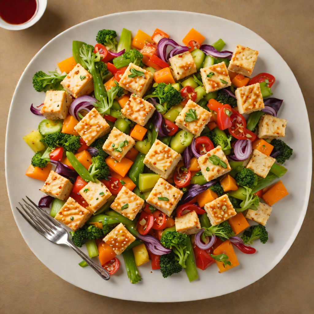 Vegetarian Stir-Fried Tofu with Colorful Vegetables