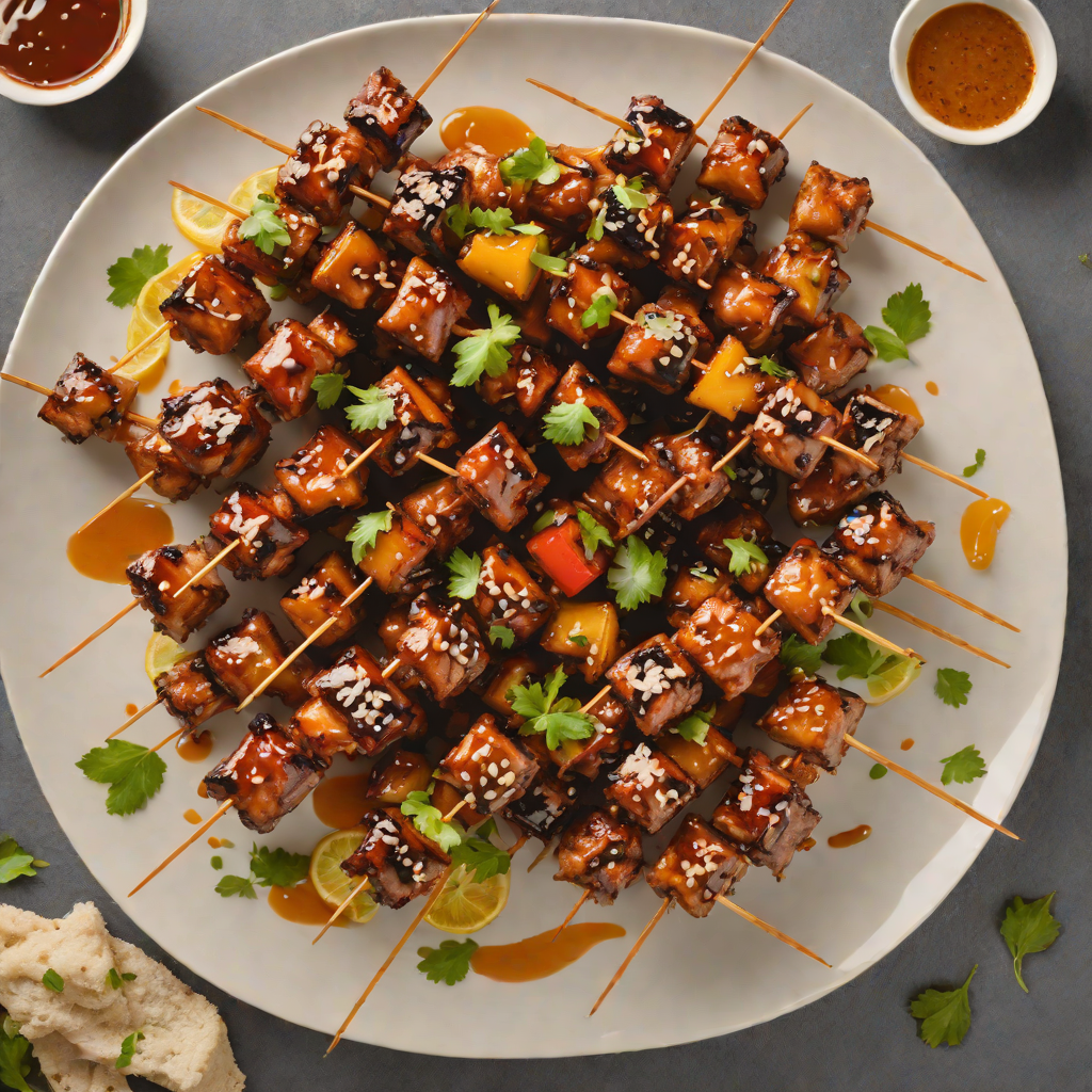 Spicy Tamarind and Vinegar Glazed Pork Skewers