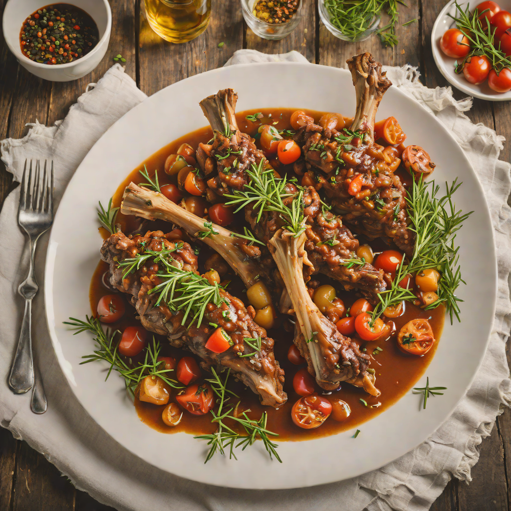 Braised Italian Lamb Shanks with Rosemary and Tomato