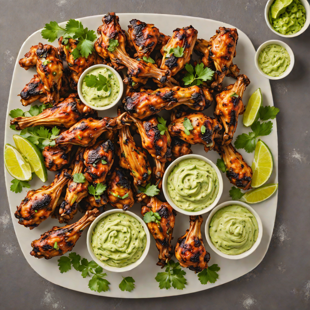 Grilled Tex-Mex Chicken Wings with Cilantro-Lime Dip