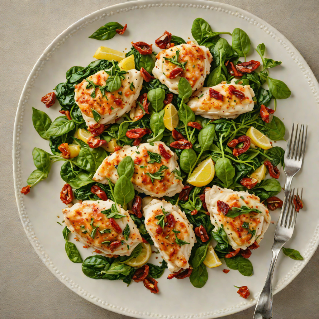 Sautéed Lemon-Garlic Chicken with Spinach and Sun-Dried Tomatoes