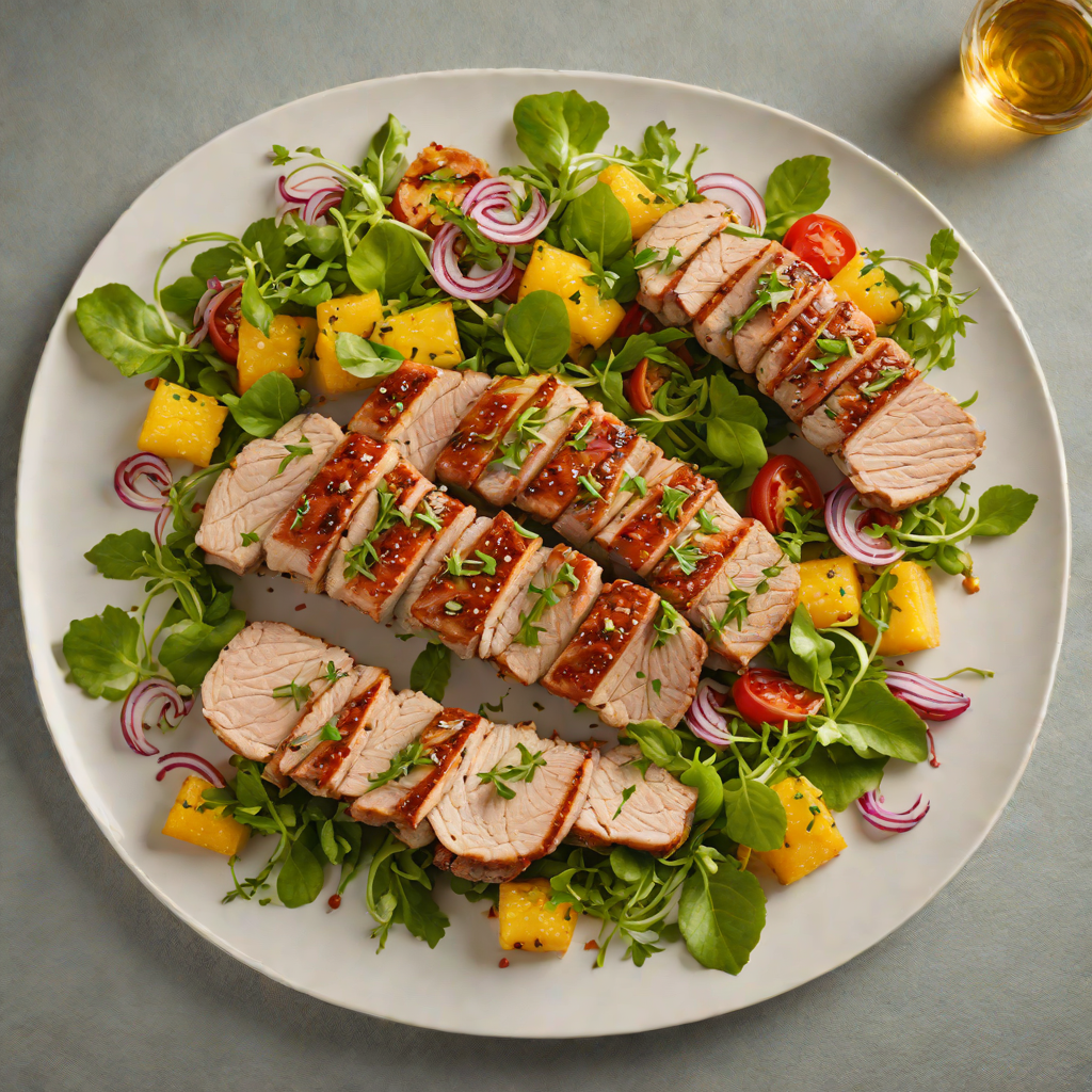 Grilled Citrus-Glazed Pork Tenderloin with Herb Salad