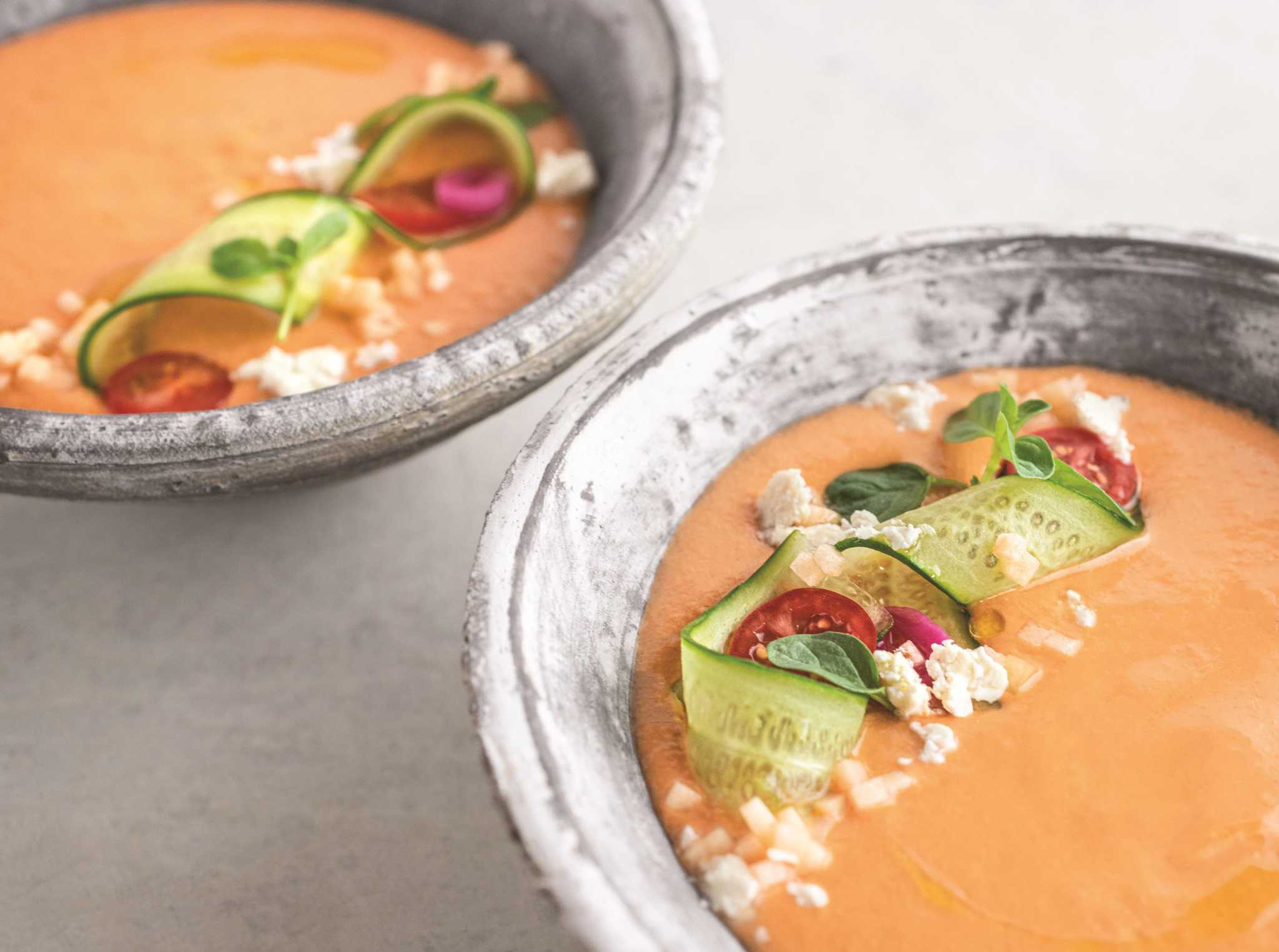 Hydrating Cucumber-Melon Gazpacho with Sea Salt Boost