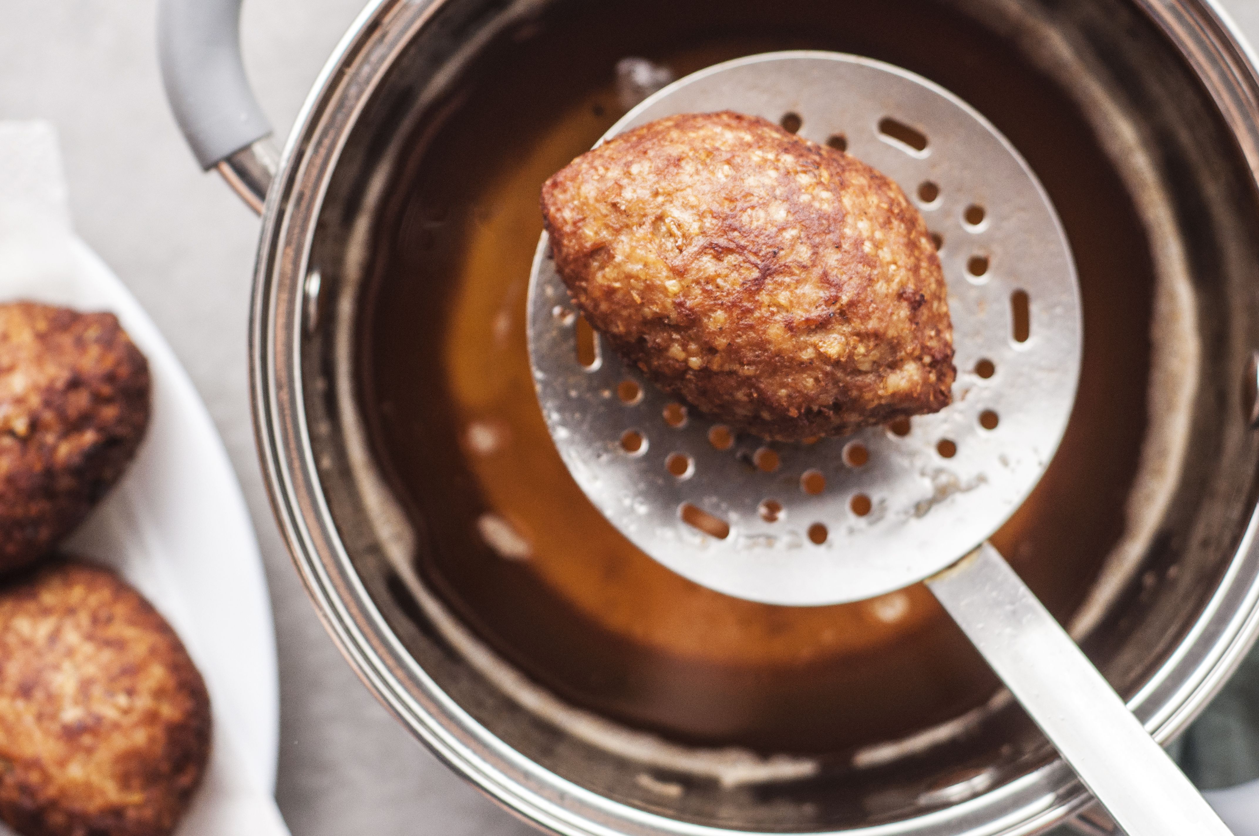 Pan-Seared Lamb Kibbeh with Spiced Walnut Muhammara
