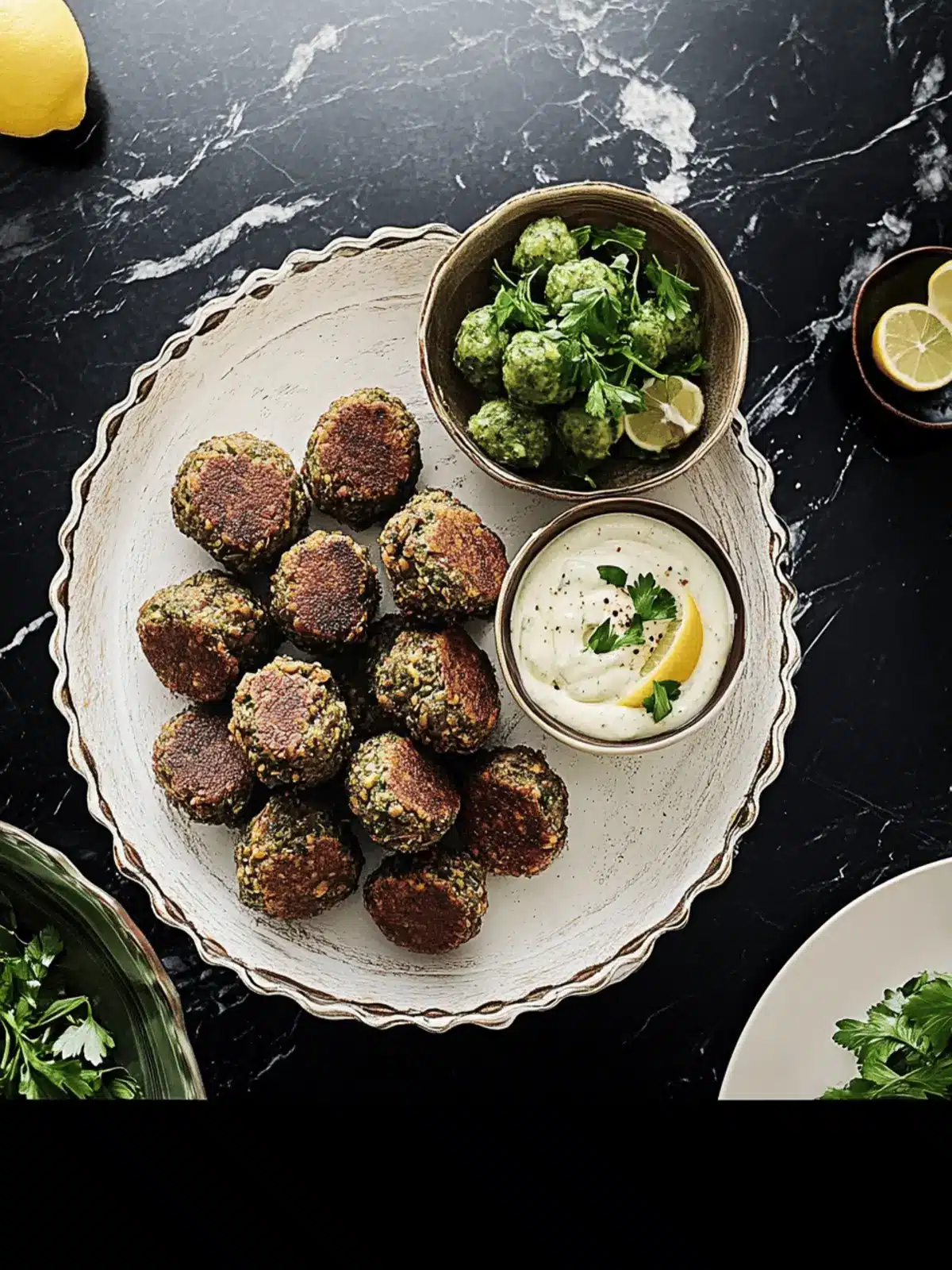 Spiced Falafel Patties with Tahini-Lemon Drizzle