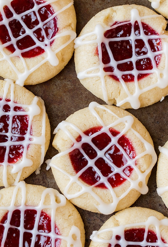 Baked Lemon Raspberry Almond Shortbread Cookies