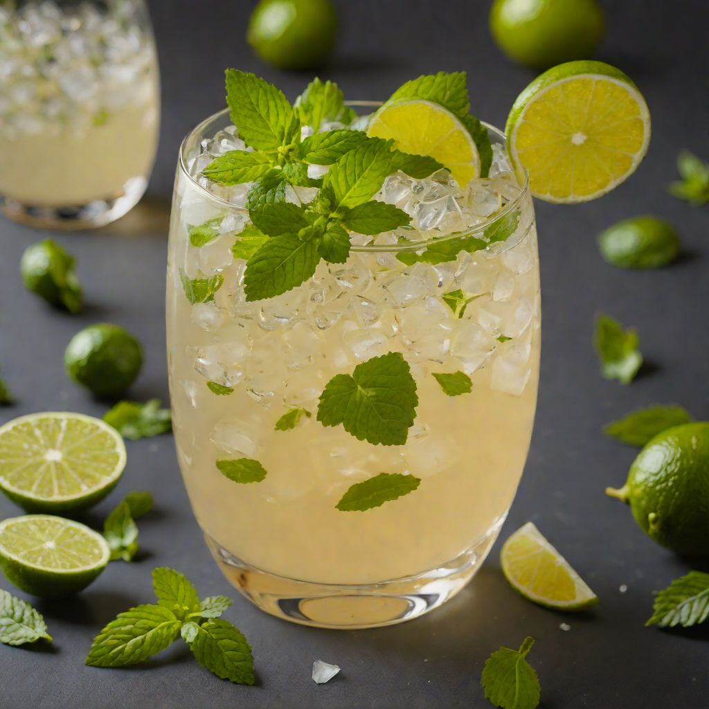 Muddled Rum Limeade with Fresh Mint
