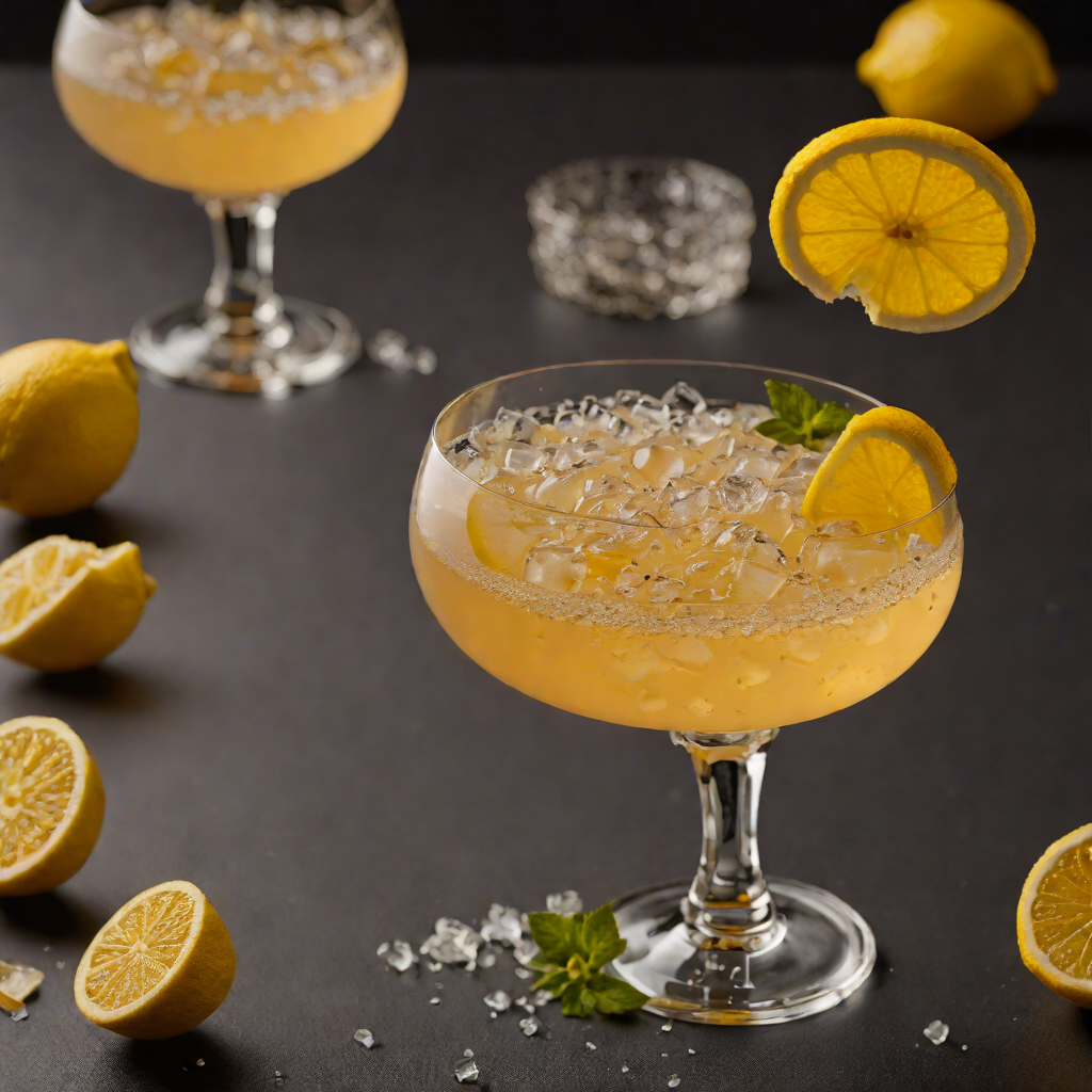 Rum and Curaçao Brandy Fizz with Lemon and Simple Syrup