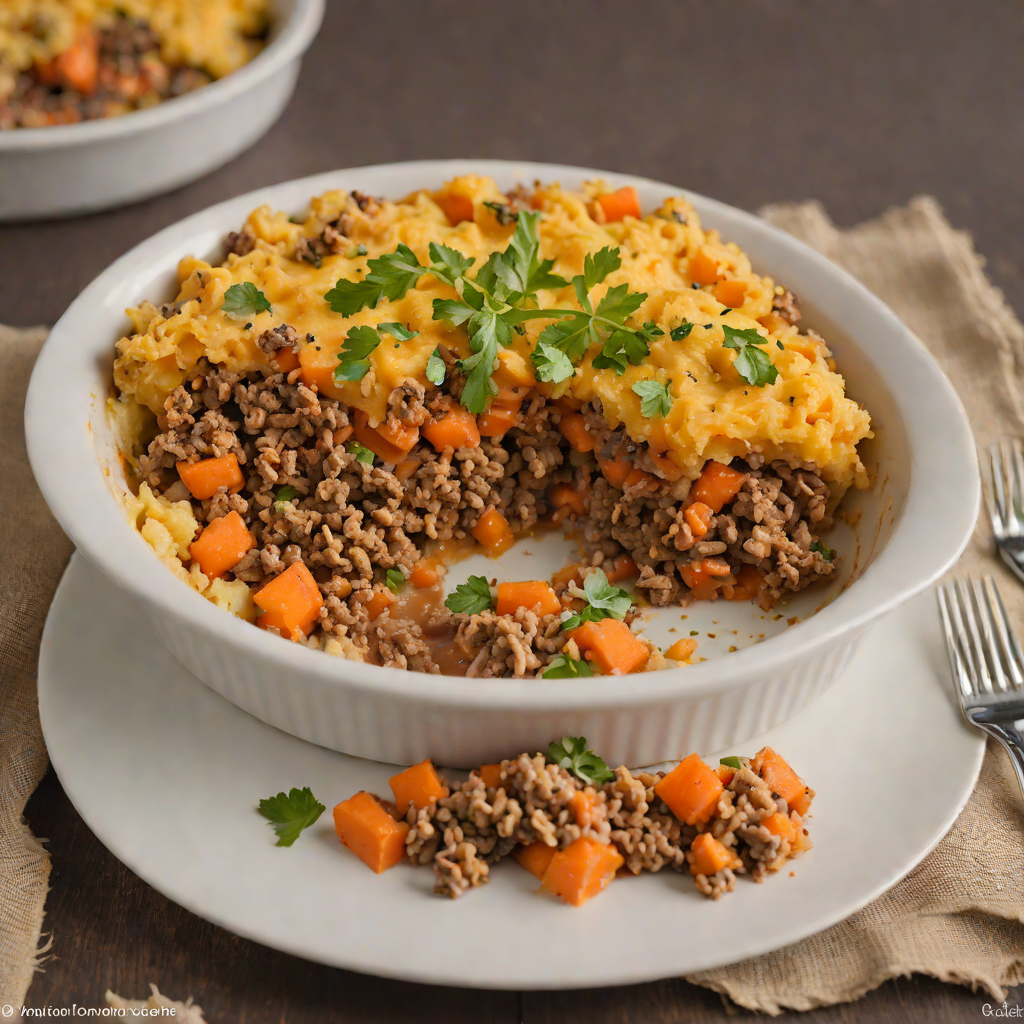 Shepherd’s Pie with Sweet Potato Topping and Ground Lamb