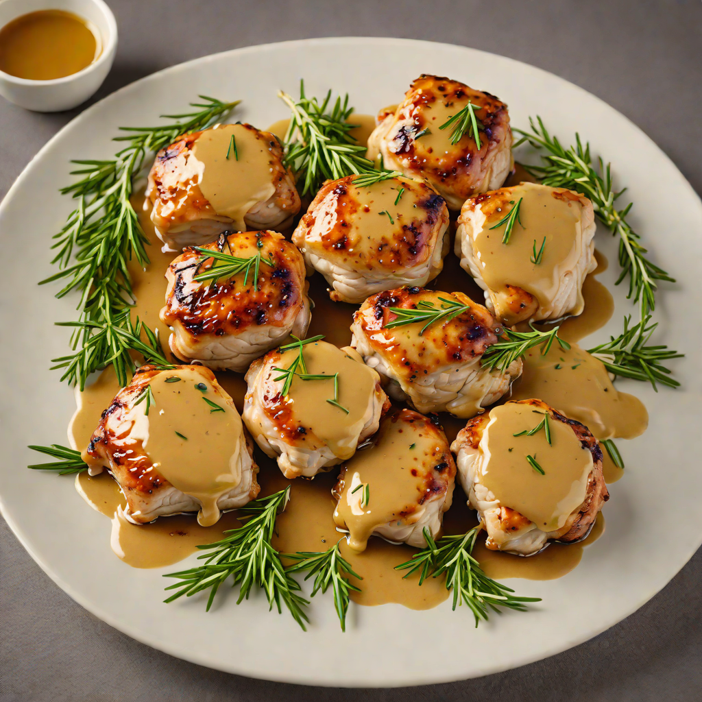 Pan-Seared Chicken Thighs with Honey Mustard Glaze and Rosemary