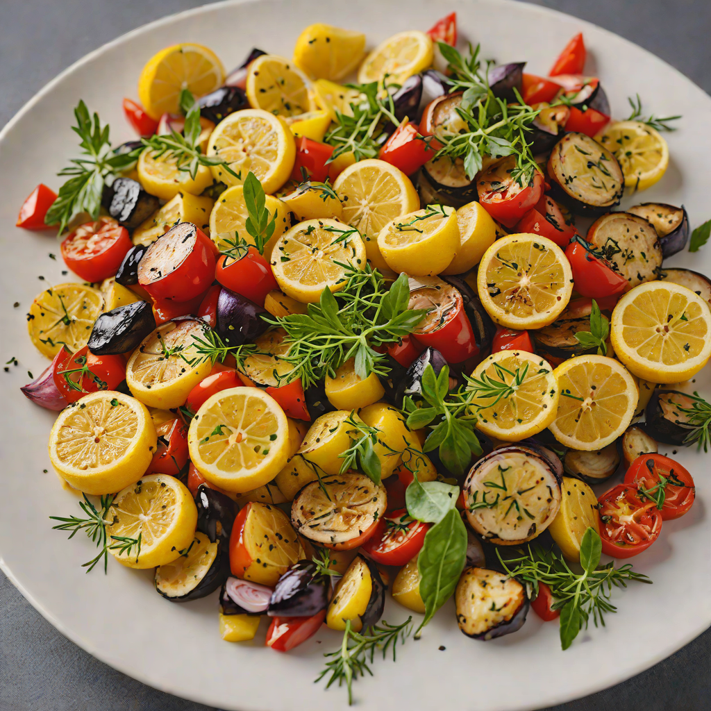 Half-Roasted Lemon Herb Mediterranean Vegetables