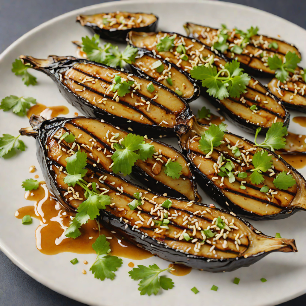 Grilled Miso-Glazed Eggplant with Sesame Scallion Dressing