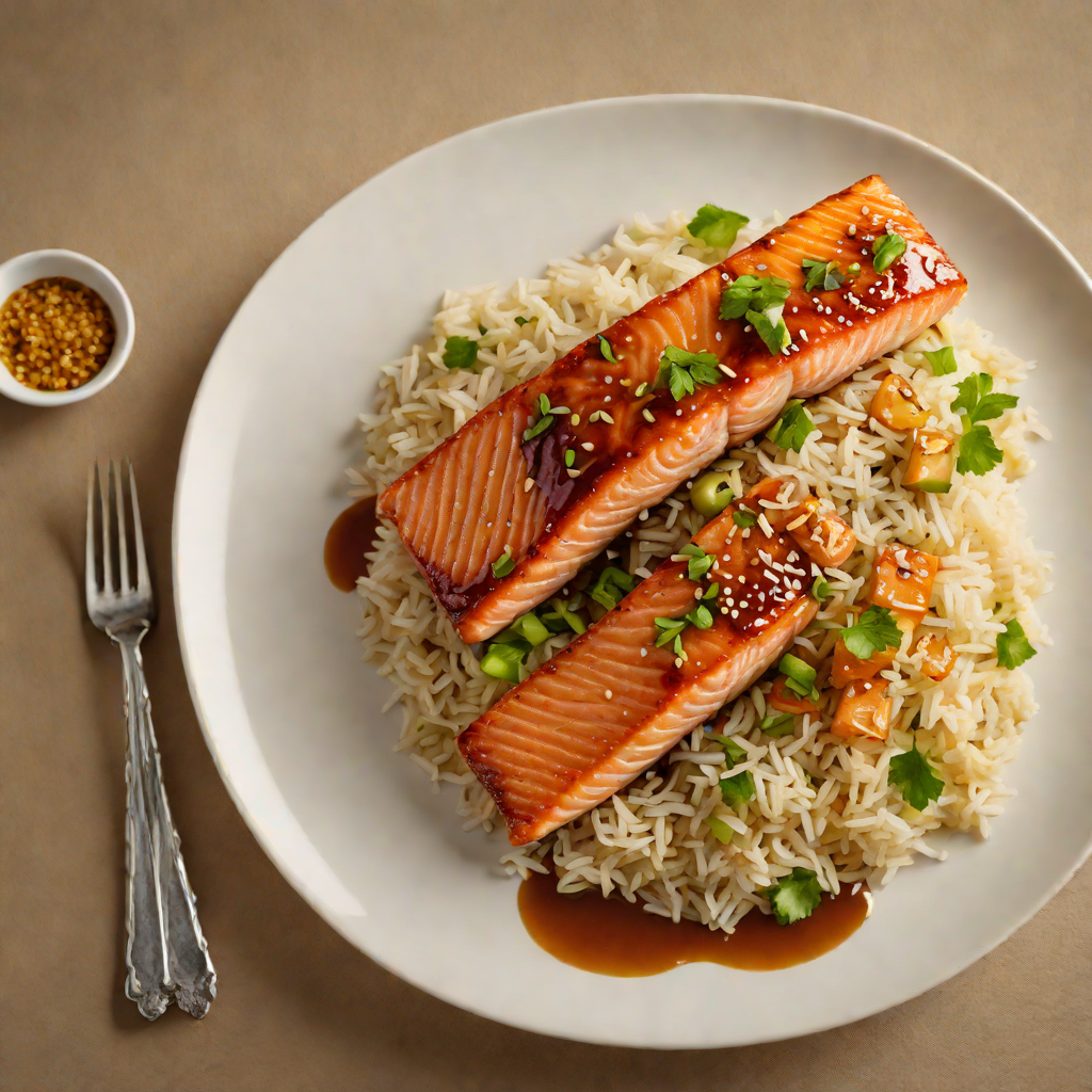 Miso-Glazed Salmon with Steamed Japanese Rice