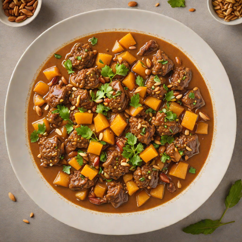 Moroccan-Spiced Lamb Tagine with Apricot and Almonds