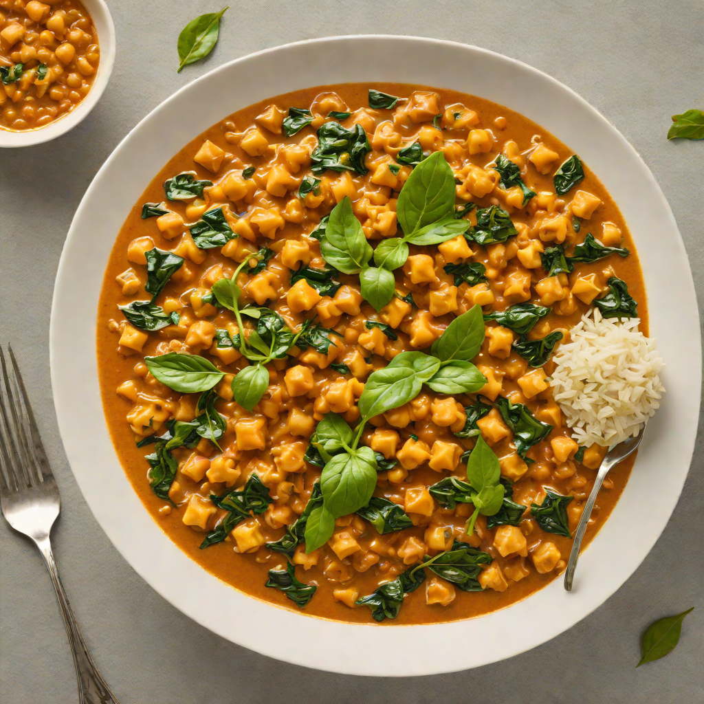Half-Portioned Spiced Chickpea and Spinach Curry