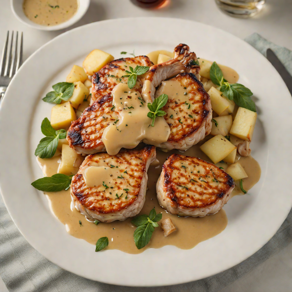 Pan-Seared Pork Chops with Regional Apple and Sage Sauce