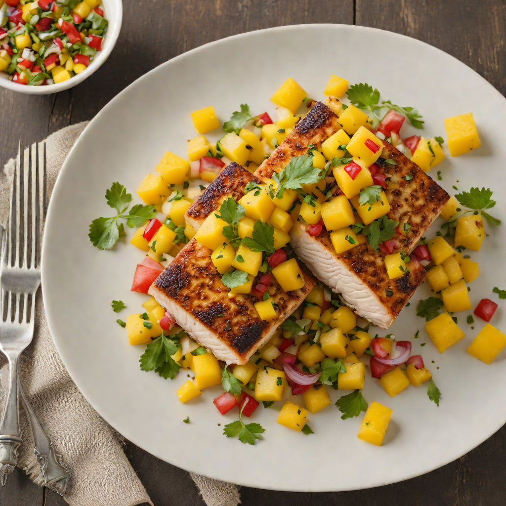 Charred Mahi-Mahi with Mango-Pineapple Salsa