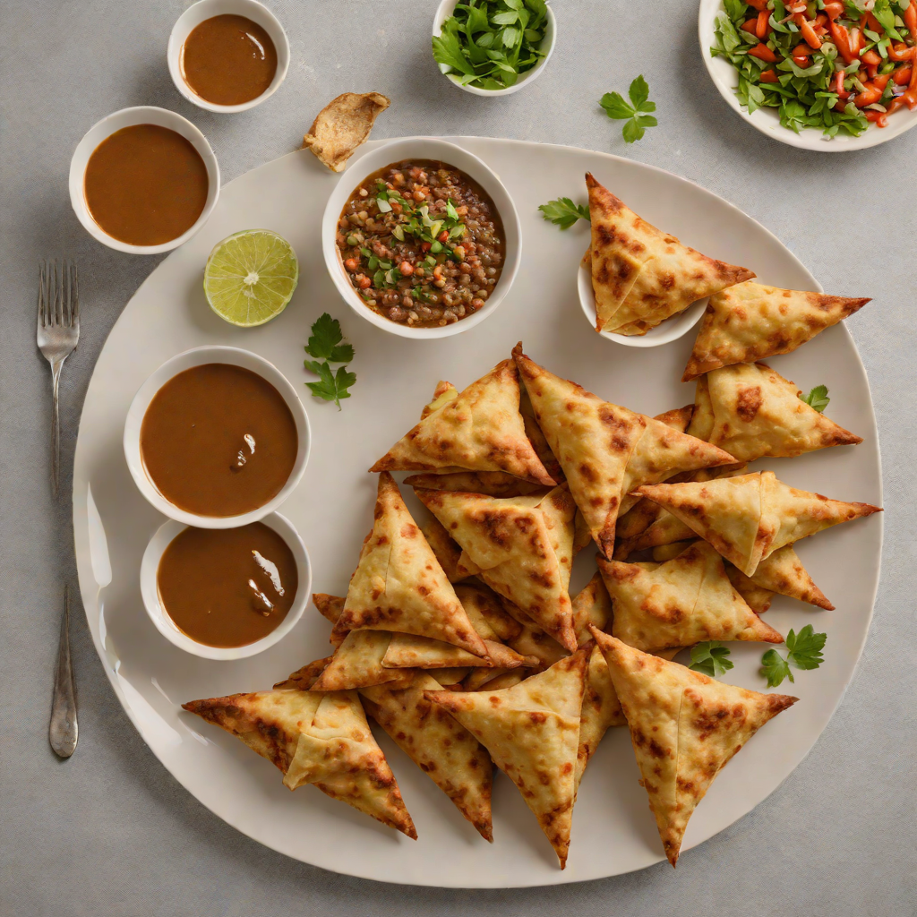 Injera-Spiced Lentil Sambusas with Mitmita Dipping Sauce